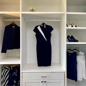 Navy Belted Midi Dress from Calvin Klein!